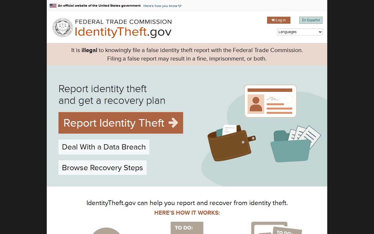 Yorba Linda neighbors federal identity theft recovery resource