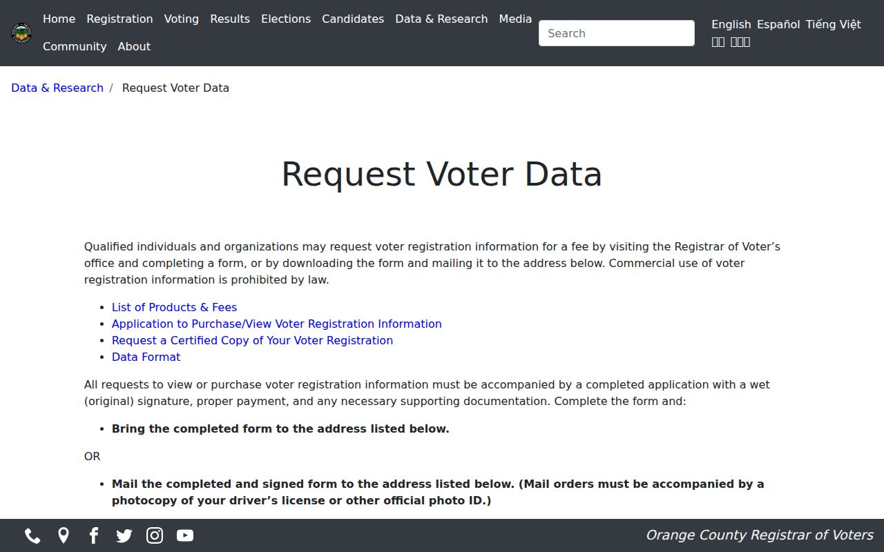 Yorba Linda resident lookup restricted voter data process