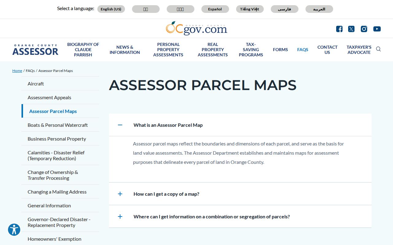 Yorba Linda street directory assessor parcel map information