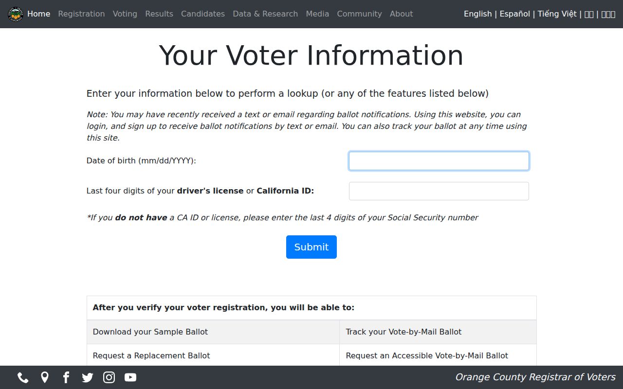 Yorba Linda residents directory Orange County voter self lookup